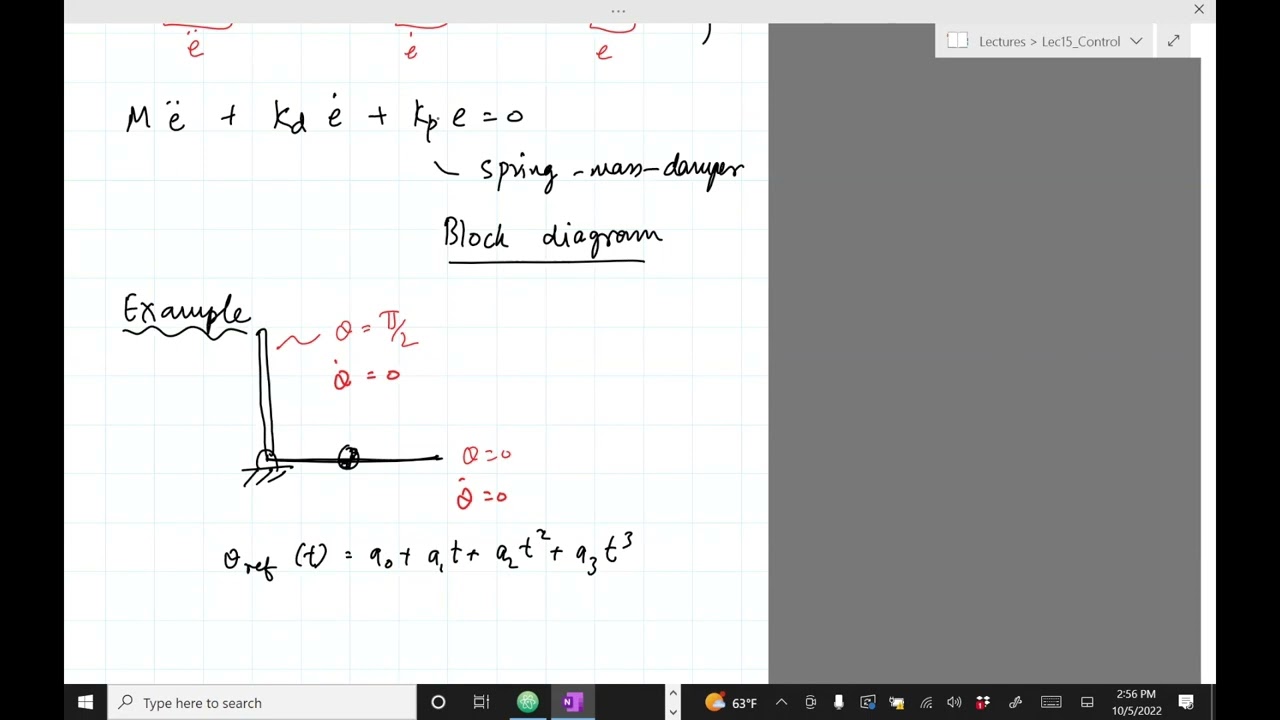 Robotics Lec 15c: Feedback linearization, Joint and Cartesian Space Tracking (3 of 3) (Fall 2022)