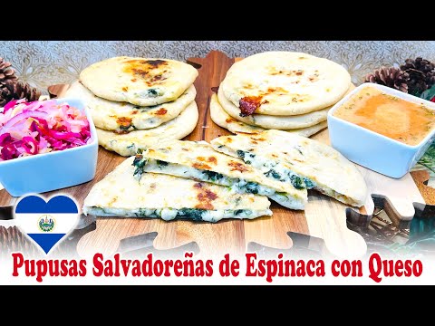 Pupusas Salvadoreñas de Espinaca con Queso