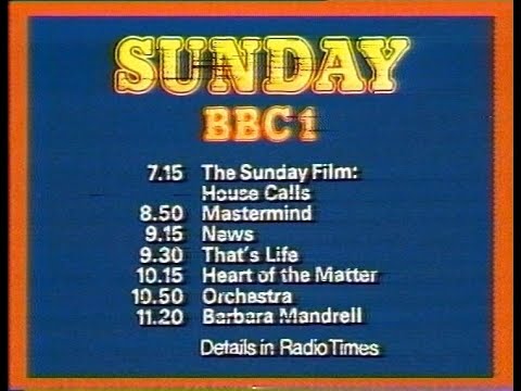 Sunday 1st May 1983 BBC1 - Face The Music - News - Jan Leeming - Weather - Antiques Roadshow