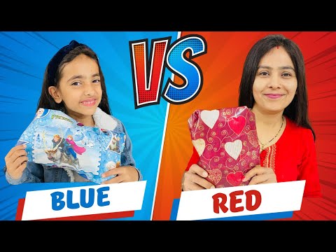 RED VS BLUE COLOR CHALLENGE❤️💙| Buying Everything in 1 Color | Family Challenge | Samayra Narula |