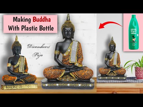 How to make Buddha statue at home with plastic bottle | Elegant buddha home decor |Best out of waste