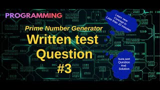 Written Test Question Series - Question 3