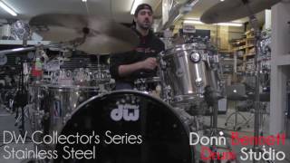 Video thumbnail for DW Collector's Series Stainless Steel Drum Set | Donn Bennett Drum Studio by Rudy Simone