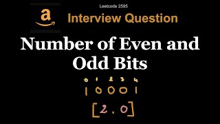 YouTube video 'Leetcode 2595: Number of Even and Odd Bits'