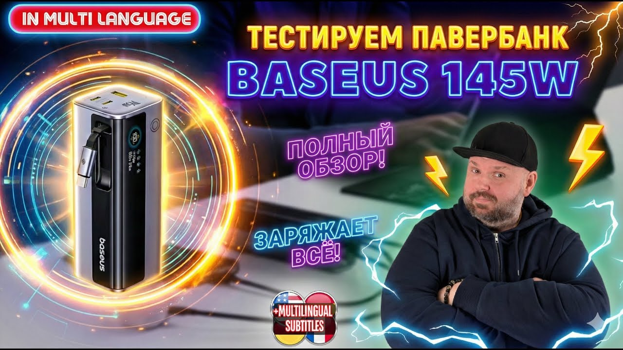 ПОВЕРБАНК BASEUS 145W С ВЫДВИЖНЫМ КАБЕЛЕМ.  ДЕЙСТВИТЕЛЬНО ЧЕСТНЫЙ ПОВЕРБАНК?