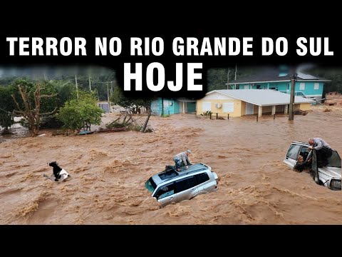 TERROR NO RIO GRANDO DO SUL! ENCHENTES ARRASTANDO TUDO - PESSOA E ANIMAIS FORAM LEVADOS