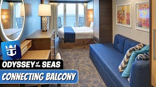 Odyssey of the Seas | Connecting Balcony Stateroom Full Walkthrough Tour & Review 4K
