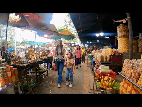 Best Countryside Cambodian Street Food - Weekend Walking Tour @ Oudong    Resort 2024