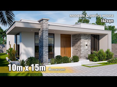 Modern House Design | 10m x 15m House plan | 4Bedrooms