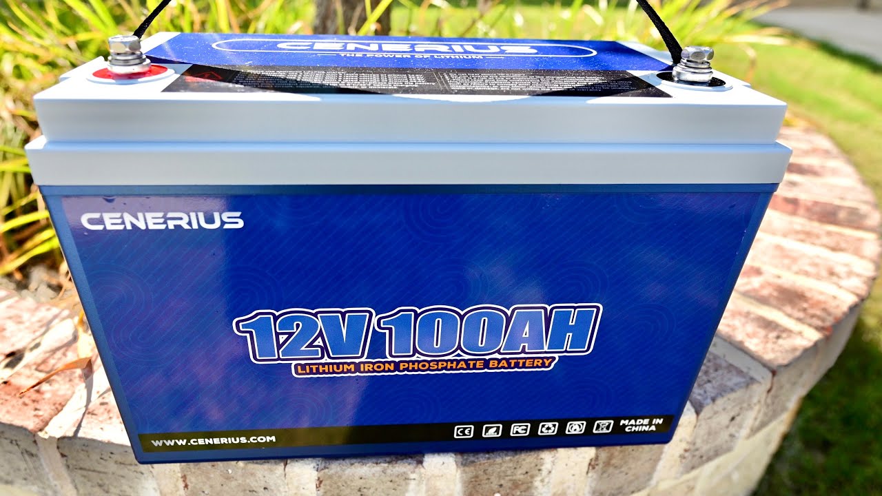 Cenerius 12V 100Ah LiFePO4 Lithium Battery, Built In 100A BMS,1280Wh  Energy,High & Low Temp Protection Deep Cycle Rechargeable,only about 1/3 of  the volume and mass of lead-acid batteries, 10 Years Lifetime Warranty,Ideal