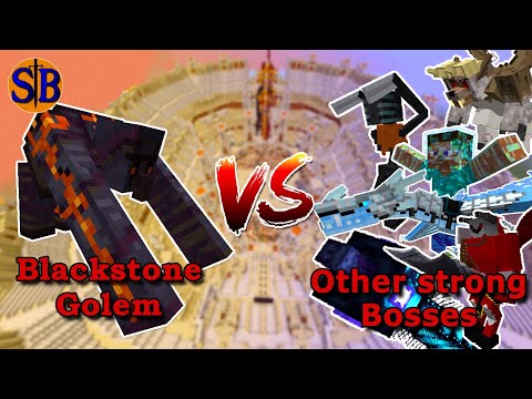 Blackstone Golem vs Strong Bosses | Minecraft Mob Battle