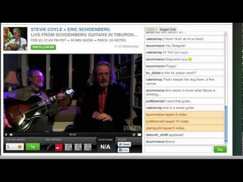 Stevie Coyle and Eric Schoenberg webcasting on StageIt