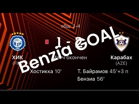 Yassine Benzia Score To HJK, HJK 1-2 Qarabag