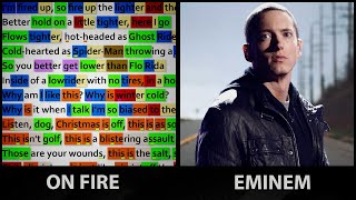 Eminem - On Fire [Rhyme Scheme] Highlighted