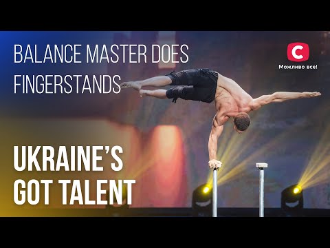 Balance master does fingerstands:😲 You have not seen this yet! – Ukraine's Got Talent