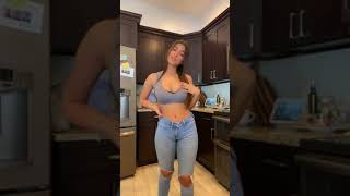 Tiktok Thot in Worn out Jeans