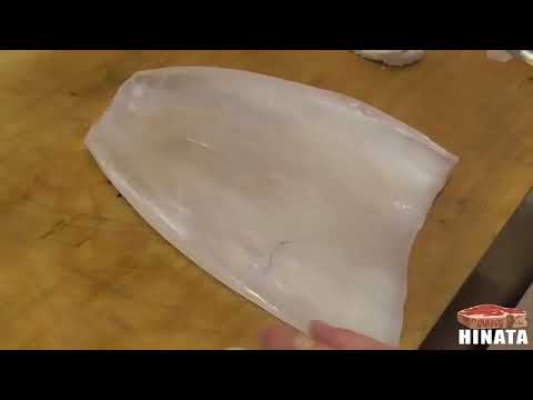 Cleaning And Cutting Large Sized Squids   Squid Filleting Skills