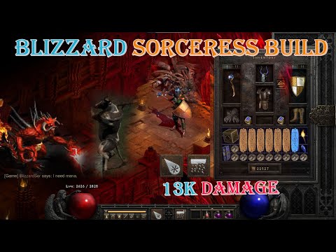 Diablo II Resurrected - Blizzard Sorceress Build(Max 13k Damage)