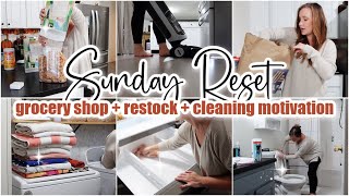 *survival mode* SUNDAY RESET • grocery shop + fridge restock + haul + cook + clean