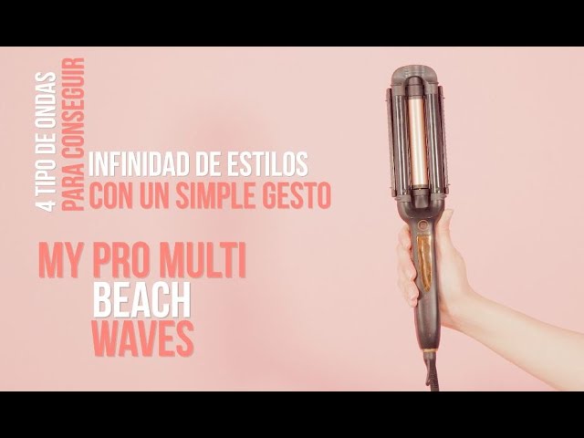 Vídeo relacionado con BELLISSIMA Imetec GT20 100 My Pro Beach Waves, Plancha para hacer ondas anchas y estrechas, 3 niveles de temperatura, placas revestidas de cerámica