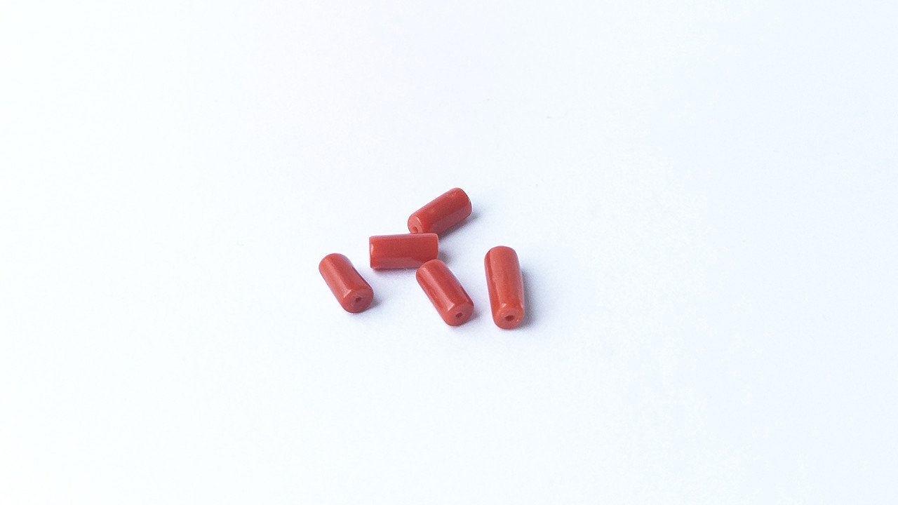 Italian Coral | Smooth Cylinder | 4.4-4.5mm Bead Size | 5 Pieces video