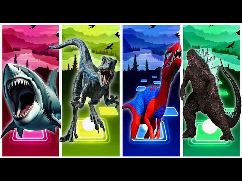 Megalodon VS Spiderman Trix VS Jurassic World VS Godzilla #303 #coffindance #tileshop