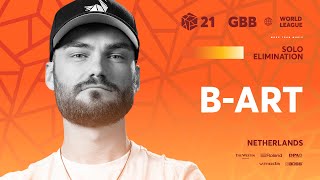 Damn, is this beatboxchella by B-art? Jk., literal fire performance. Btw, , I thought Codfish is back.（00:02:27 - 00:05:43） - B-Art 🇳🇱 I GRAND BEATBOX BATTLE 2021: WORLD LEAGUE I Solo Elimination