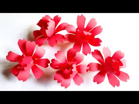 How to make paper flowers /easy paper flowers /paper craft