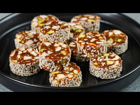 Dry Fruits Energy Bars | Nut Bar | Sugar Free Dates & Dry Fruit Roll | Khejur Barfi | N'Oven