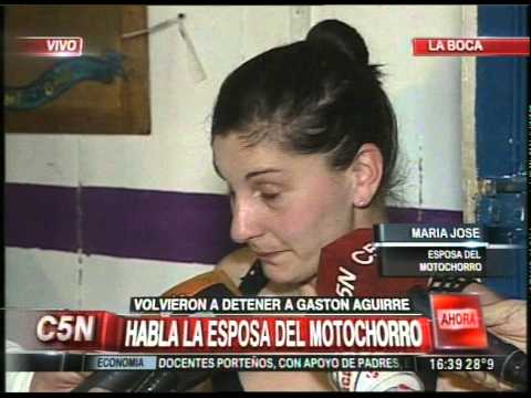 C5N - POLICE: THE WIFE OF THE MOTORCYCLE THIEVE, GASTON AGUIRRE, SPEAKS