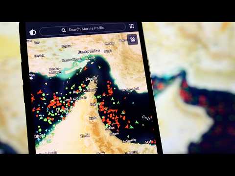Live view of Strait of Hormuz shipping traffic