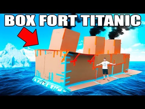 BOX FORT TITANIC!! 📦🚢  FLOATING BOX FORT CHALLENGE Video