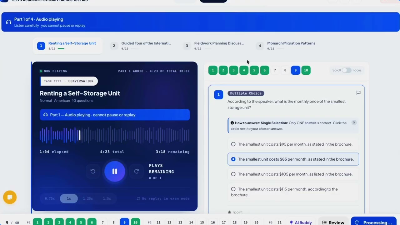 The new IELTS test-taking interface — shared look and feel across all language tests