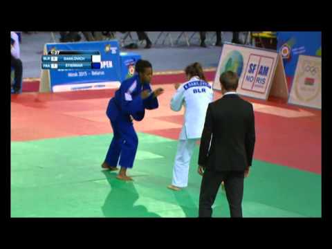 Дзюдо Открытый кубок Европы 2015 012 Ксения Данилович vs Treicy ETIENNAR Bronze 57kg