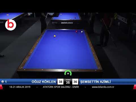 OĞUZ KÖKLEN & ŞEMSETTİN AZİMLİ Bilardo Maçı - 2019 TÜRKİYE KUPASI 3.ETAP-ELEME TURU