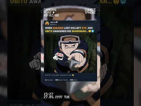 WHEN KAKASHI LOST HIS LEFT EYE 👁️ AND OBITO AWAKENED HIS SHARINGAN 😲