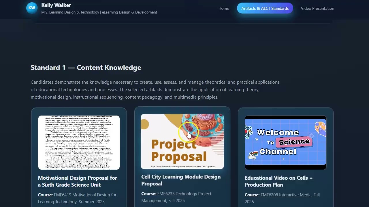 Kelly Walker E-Portfolio for Learning Design & Technology