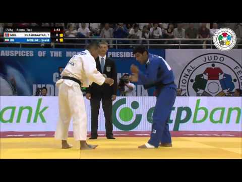 Tsagaanbaatar KHASHBAATAR (MGL) Vs Saeid MOLLAEI (IRI) - Judo Grand Prix Ulaanbaatar 2014 [-73kg]