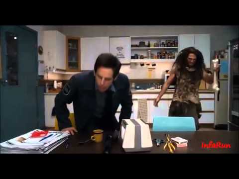 Best scene: similar but not the same, Ben Stiller  "Security guard and Neanderthal"