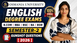 ENGLISH | IMPORTANT QUESTIONS | 💯 PASS | 2026 | SEM-2 | OSMANIA UNIVERSITY | ‎⁨@shivanipallela⁩ 