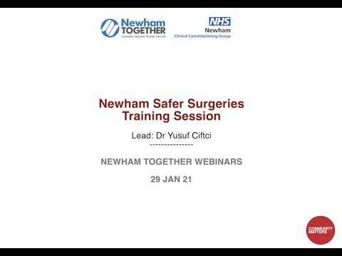 Newham Safer Surgeries Training Session - 29 Jan 21