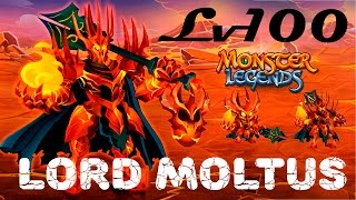 Lord Moltus 1-100 монстр на прокачку Monster Legends