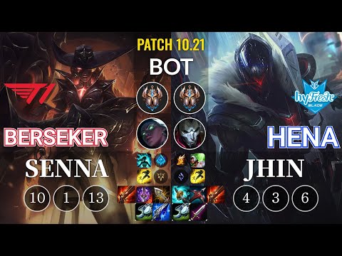 T1 Berseker Senna vs hyF Hena Jhin Bot - KR Patch 10.21