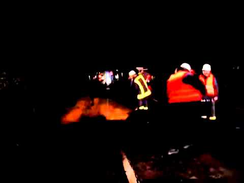 Nimshuscheid Kran stürzt Abhang hinunter