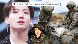Jung Kook CRIES &quot;END THIS&quot;! News SHOWS Jin IN PAIN After Military Tactical March? Company SPEAKS!