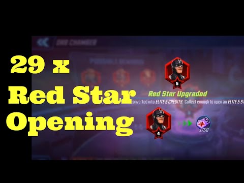 Black Bolt Featured - 29 x Red Star Opening + 3 Elite Red Star - Marvel Strike Force - Free to Play