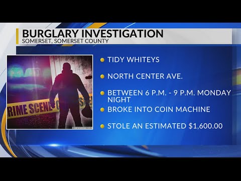 Over $1,000 in coins stolen from Somerset laundromat