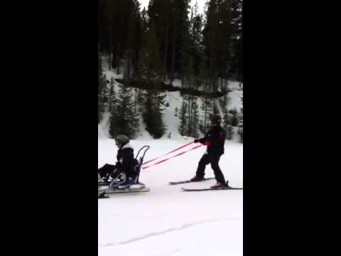 Lucie in her sit ski