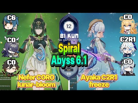 Nefer C0R0 Moon-Bloom & Ayaka C2R1 Freeze | Abyss 6.1 | Genshin Impact