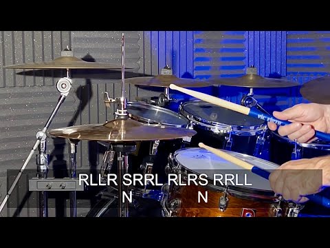 Funky drum beat - creative Paradiddle variation in 3 simple steps - RLLR LRRL …